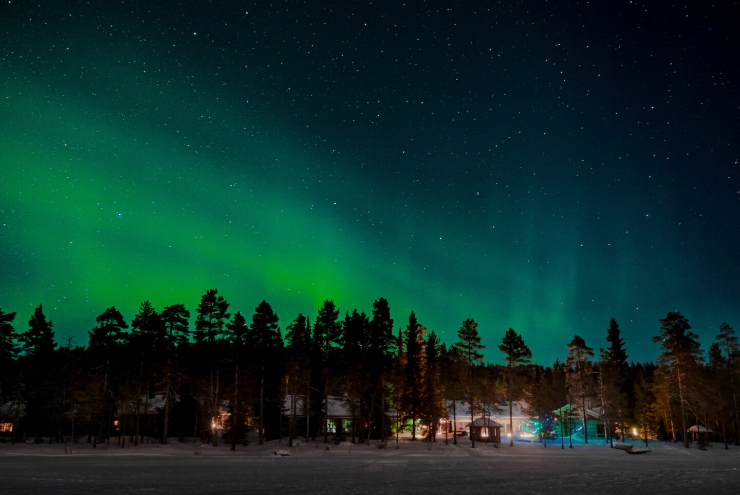 northern lights in ruka finland