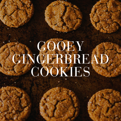 tray of gooey gingerbread cookies