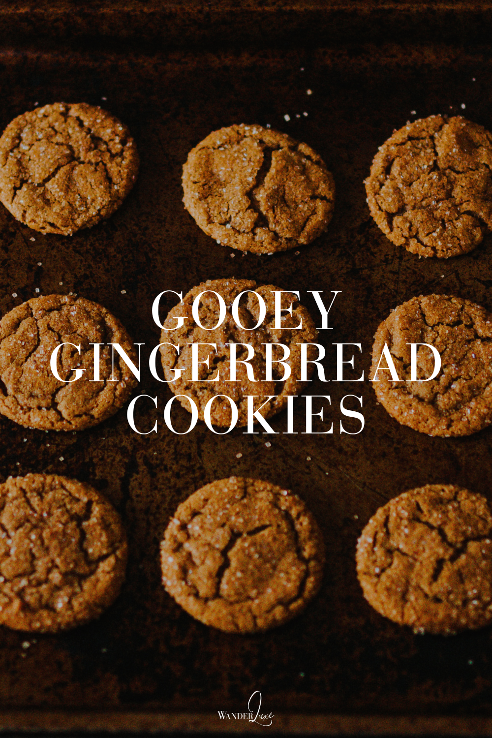 tray of gooey gingerbread cookies