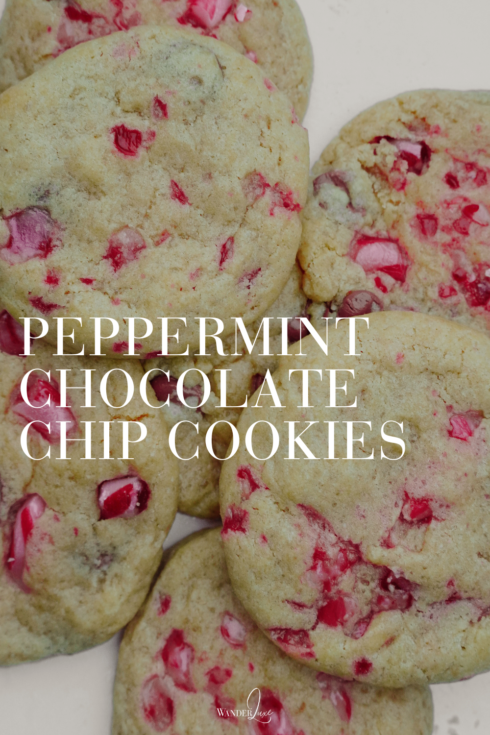 plate of peppermint chocolate chip cookies