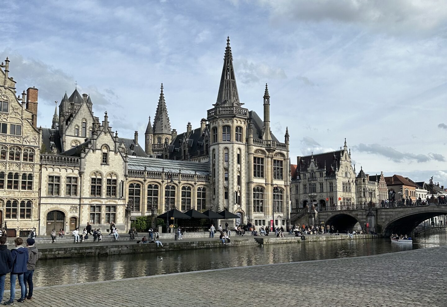 Ghent belgium view of belgium buildings along river